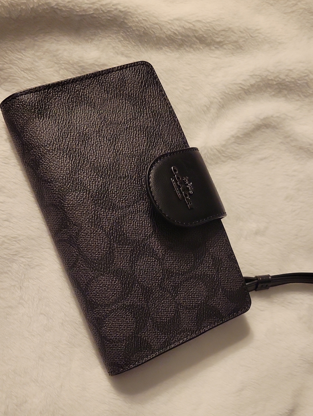 NWOT Coach Black Signature Leather Wallet Wristlet